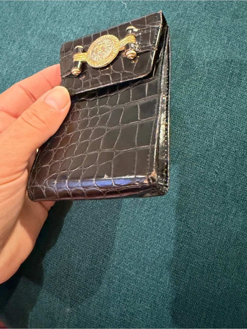 Versace croc embossed
